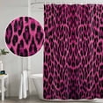 thumbnail image 5 of Pink Leopard Print Shower Curtain, Waterproof Shower Curtains for Bathroom, Retro Chic Abstract Animals Texture Washable Fabric Bathtub Curtain Set Bath Decor with 12 Hooks Extra Long 72"x96", 5 of 8