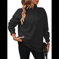 thumbnail image 3 of Sudaderas de Gran Tamaño para Mujer, Suéteres de Otoño, Sudaderas con Capucha de Moda, Jersey con Media Cremallera, Camisas de Larga, Ropa Negro L, 3 of 10