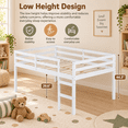 thumbnail image 3 of Miniyam Full Loft Bed for Kids, Solid Wood Frame with Ladder and Guardrails, Space-Saving Design, White, 3 of 7