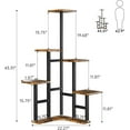 thumbnail image 3 of Corner Plant Stand Indoor, 6 Tiered Corner Plant Shelf Flower Stand for Multiple Plants, Plant Shelves Organizer Rack for Living Room, Balcony, Patio, Garden, Square Rustic Brown, 3 of 10