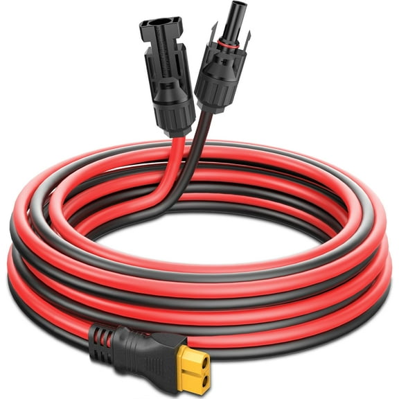Solar Panel to XT60 Charging Cable(12AWG 6ft), Pixelman Solar to XT60 Extension Wire for Ecoflow Generator, Solar Connector to Injection Molding XT60 Charging Cord for Portable Power Station