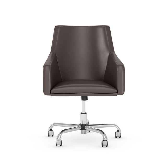 Cabot Mid Back Leather Office Chair in Brown - Bonded Leather