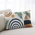 thumbnail image 2 of Farmhouse Boho Throw Pillow Cover 24 x 36 Inch Decorative Pillow Cover Vintage Abstract Geometric Leaves Lumbar Pillowcase Seasonal Rectangle Cushion Case for Couch Sofa Bed Living Room, 2 of 7