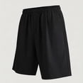 thumbnail image 5 of Men's Cotton Blend Straight Leg Sweat Shorts 7 Inch, Elastic Waist Drawstring Casual Shorts with Side Pockets, Loose Fit Breathable Workout & Lounge Shorts Black, 5 of 5