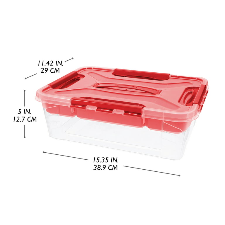 Basicwise Stackable Plastic Storage Container Set of 3 Pink, Ideal Gear  Storage Solution, HDPE Plastic
