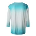 thumbnail image 5 of USSUMA Summer Tops for Women Trendy Soft Cute 3/4 Sleeve Dressy Shirts Blouses Crewneck Women's Tops Summer 2022 Ombre Color Block Casual Tshirts Tunic Plus, 5 of 5
