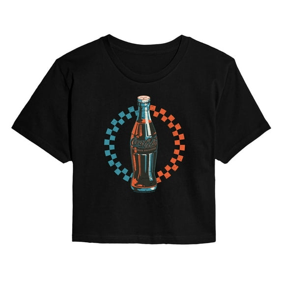 Coca-cola - Coke Bottle Checks - Juniors Cropped Graphic T-shirt