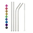 thumbnail image 2 of 18/10 Stainless Steel Straw Set Reusable Drinking Straw High Quality Metal Colorful Straw With Cleaner Brush Bar Party Accessory 5Pcs Green, 2 of 6