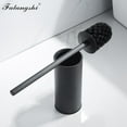 thumbnail image 4 of Stainless Steel Toilet Brush Holder Black Color Clean Tool Durable Vertical Toilet Brush Bathroom Cleaning Wall Mounted WB8702 Short Brush Gold, 4 of 6