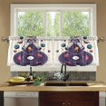 thumbnail image 4 of Yayeee Kitchen Curtains Set of 2 Light Filtering 57"x24" Over Sink Window Panels, Orange Astronaut Planet, 4 of 7