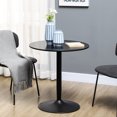 thumbnail image 2 of HOMCOM Round Dining Table with Steel Base, Non-slip Pad for Living Room, 2 of 10