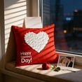 thumbnail image 5 of Valentines day decorations,16"*16" Set of 2 valentines day pillow covers,Faux Fur Wool Decorative Anniversary Cushion Case for Sofa Home Decoration Red,A, 5 of 8