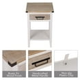 thumbnail image 6 of Farmhouse Nightstand Set of 2, Rustic Bedside Tables with Drawers & Shelf, Vintage White End Tables for Bedroom, Living Room 15.7"D x15.7"W x23.6"H, 6 of 8