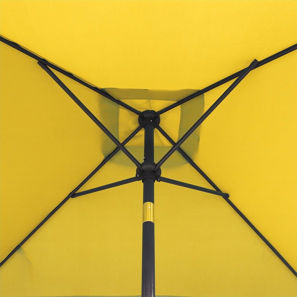 Ultrashades 6.5 ft Square Outdoor Patio Market Umbrella with Push Button Tilt and Crank Handle, Yellow