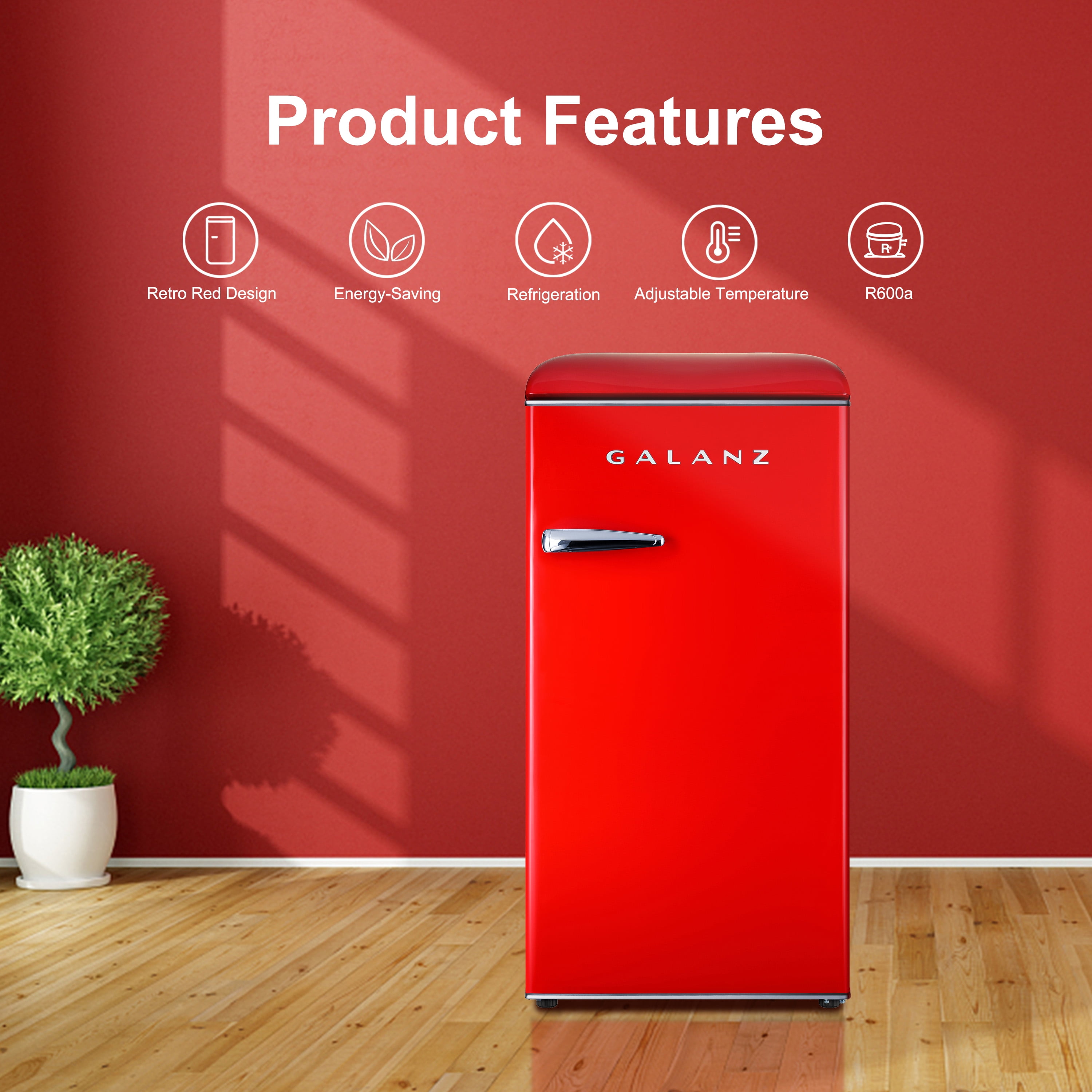 Galanz Glr33mrdr10 3 3 Cu Ft Single Door Retro Compact Refrigerator With Chiller Red Walmart Com Walmart Com