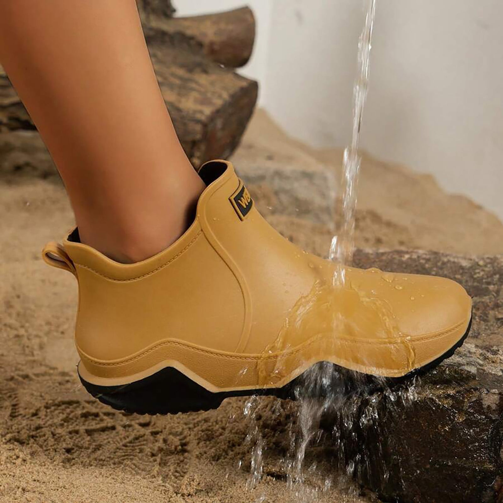 YLYL Womens Mens Rain Boots Waterproof Rubber Chelsea Shoes Outdoor Walking Water Shoes Ankle Boots
