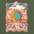 thumbnail image 6 of Wild Bobby Sun and Moon Groovy Vintage Daisy Flowers Stars Vintage Men Tee, Military Green, 3X-Large, 6 of 6