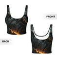 thumbnail image 5 of Fotbe Full Moon Black Dragon Pattern Womens' Sports Bra Longline Wirefree Padded with Medium Support Sports Moisture-Wicking Workou Vest,Tank Top-X-Large, 5 of 7