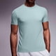 thumbnail image 1 of Ceisia Men's Loose Fit Short Sleeve Crew Neck Tee Gradient Stripe Print Ice-Silk Mesh Casual Sports Top Green L Gifts, 1 of 8