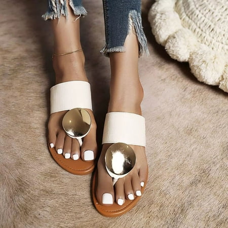

Cathalem Flip Flop Socks for Women Winter Leisure Roman Style Women s Solid Color Most Comfortable Flip Flops for Women Standing Beige 8.5
