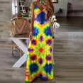 thumbnail image 3 of LAICAIW Robe d'Été Teinture sur Nœuds Florale Col en V Aguichant Sans Manches Femme Longue Mode Ample Maxi Robes Plage Fête Robe d'Été, 3 of 4