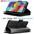 thumbnail image 4 of Galaxy A71 5G Case, [5G Version] Galaxy A71 Wallet Case, Tekcoo Luxury PU Leather Cash Credit Card Slots Holder Carrying Folio Flip Cover [Detachable Magnetic Hard Case] for Samsung A71 [Black], 4 of 6