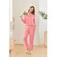 thumbnail image 2 of Ekouaer 2 Pack Womens Pajama Sets Long Sleeve Sleepwear Top With Long Pants Pjs Lounge Set, 2 of 6
