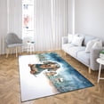 thumbnail image 4 of Hello Winter Dachshund Welcome Snowy Night Watercolor Vintage Indoor Rug Wiener Dog Lover Gifts Idea Carpet Living Bed Room Sofa Home Decor - 01011, 4 of 5