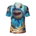thumbnail image 2 of Daiia Colorful Underwater Shark Pattern Men’s Polo Shirts,Solid Deck Shirt,Classic Fit, Breathable Cotton Polo for Casual and Sport Wear-3X-Large, 2 of 7