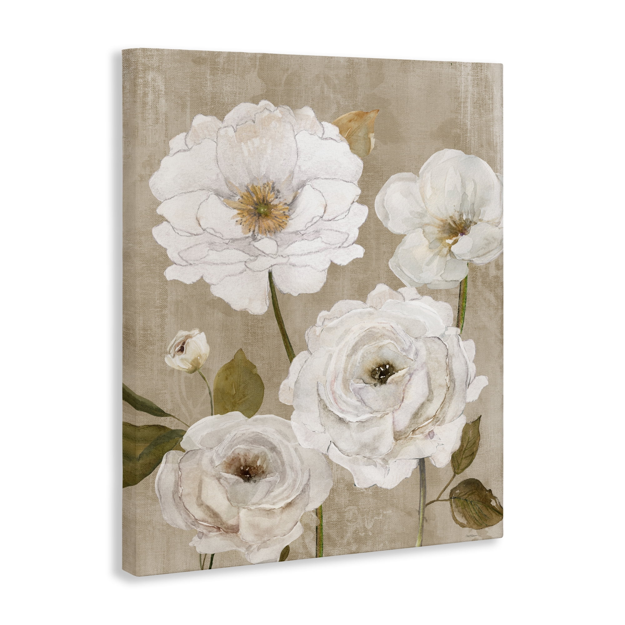 Stupell Industries Rustic Blooms in White Canvas Wall Art, design by Carol Robinson