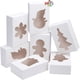 thumbnail image 1 of 24 cajas de galletas de Navidad, cajas de regalo blancas lisas con ventana, caja de regalo de panadería para Navidad, fiestas, pasteles, cupcakes, galletas, brownies, 1 of 4
