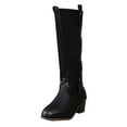 thumbnail image 2 of Wowcloth Women's Casual Mid-Calf Boots - Classic Solid Color with Faux Fur Lining & Chunky Heel for Autumn Winter, Plus Size Wide Calf Riding Boots in Trendy Style, 2 of 9