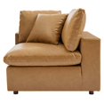 thumbnail image 4 of Sofa Corner Chair, Faux Vegan Leather, Tan, Modern Contemporary Urban Design, Living Lounge Room Hotel Lobby Hospitality, 4 of 7