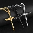 thumbnail image 3 of AkoaDa Men's Jewelry Stainless Steel Nail and Rope Cross Pendant Necklace Newest, 3 of 11