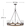 thumbnail image 6 of 29208SQ-LV Hinkley Lighting Sawyer - 9 Light Large Outdoor Hanging Lantern in Rustic Style - 30 Inches Wide by 27.75 Inches High-Sequoia Finish-LED, 6 of 8