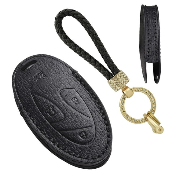 5-Button Car Key Fob Cover Fit for Hyundai Grandeur Ioniq 6 KONA 2023 Key Shell Holder Protective Cover Keychain genuine cowhide Leather Key Holder key Cover