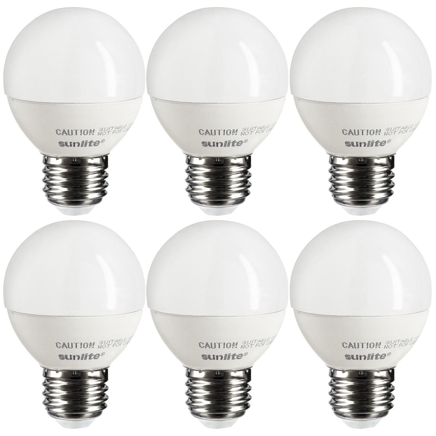Sunlite LED G16 Globe Light Bulb, 7 Watts (60W Equivalent), 500 Lumens, Dimmable, Medium E26 Base, Short-Bulbs, Vanity Bulbs, Listed, Frosted, 2700K Soft White, 6 Count