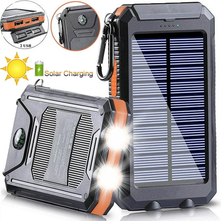 

Solar Power Bank Portable Waterproof 9500000mAh External Battery Charger US New