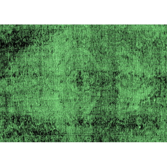 Ahgly Company Indoor Rectangle Abstract Emerald Green Modern Area Rugs, 5' x 7'