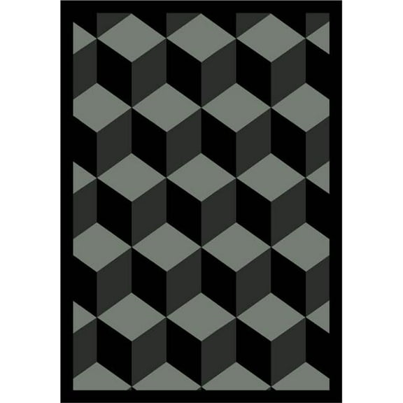Highrise Black 5 ft.4 in. x 7 ft.8 in.  WearOn Nylon Machine Tufted- Cut Pile Whimsy Rug
