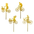 thumbnail image 1 of 4 piezas de accesorios de jardín, estatua de silueta de ciclismo para micropaisaje de jardín Amarillo, 1 of 9