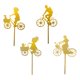 thumbnail image 1 of 4 piezas de estatua de silueta de ciclismo, accesorios de jardín, figurita artesanal, flor DIY Amarillo, 1 of 9