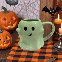 Halloween Mug Novelty Ghost Mug 3D Cute Ceramic Coffee Cup Perfect for Halloween Decor and Christmas Birthday White Elephant Gifts for Coffee Milk Tea Lover