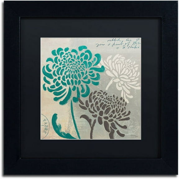 Trademark Fine Art "Chrysanthemums I" Canvas Art by Wellington Studio, Black Matte, Black Frame