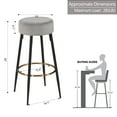 thumbnail image 5 of Duhome Elegant Lifestyle Backless Bar Stools Set of 2, Velvet Barstools Bar Height Round Stool Kitchen Island Stool, Gray, 5 of 11