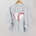 thumbnail image 2 of Gamivast Graphic Sweatshirts for Women Game Day Glitter Heart Baseball Stitching Print Crew Neck Long Sleeve Pullover Tops Casual Athletic Wear, 2 of 5