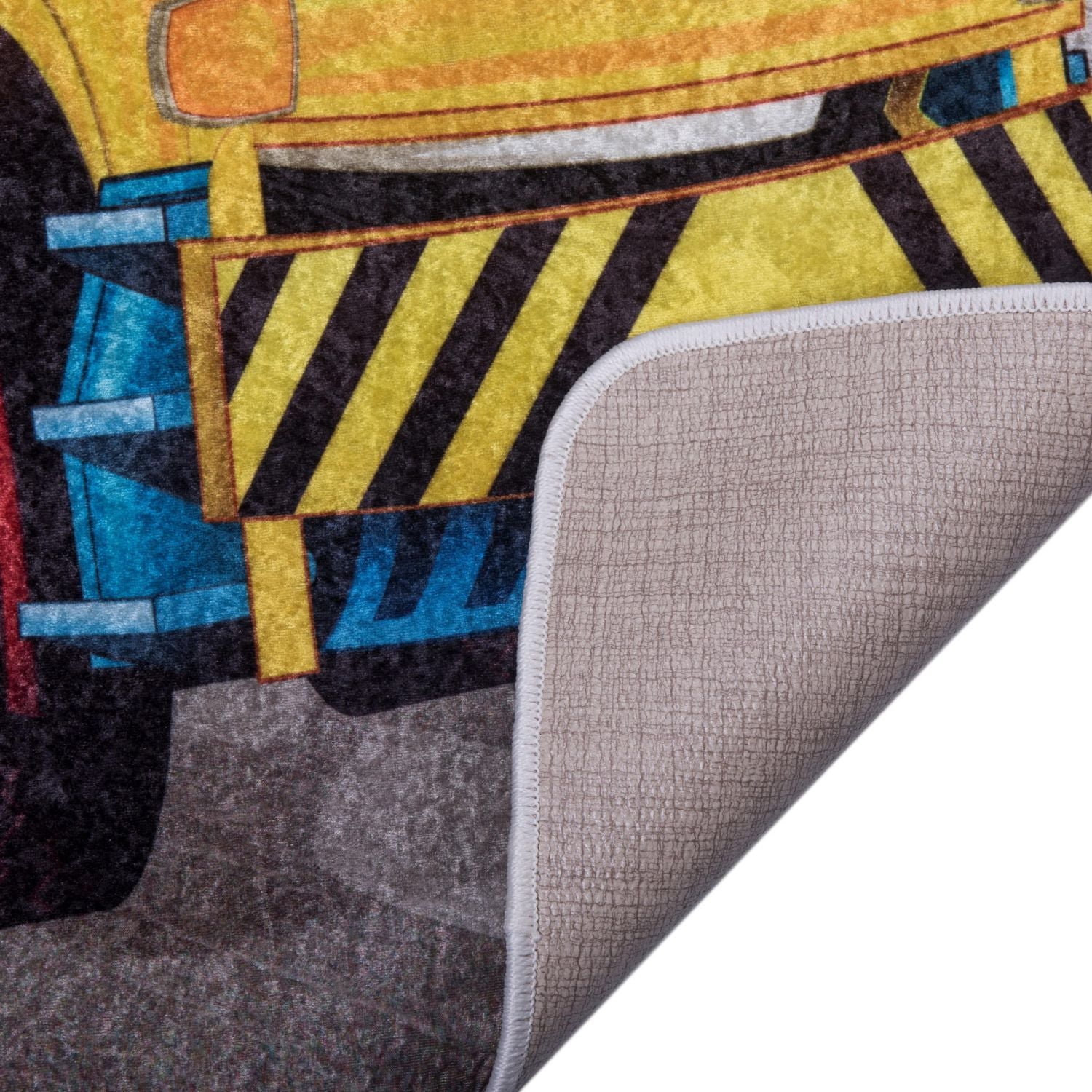 Construction Site Fun Area Rug, blue/green/orange