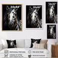 thumbnail image 4 of Designart "Black Horse White Serenity I" Animals Floater Framed Canvas Print, 4 of 7