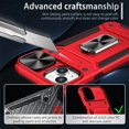 thumbnail image 6 of SaniMore for iPhone 12 Stand Case, Slide Camera Cover 360 Degree Rotating Kickstand Magnetic Car Mount Hybird Tri-layer Rugged Shell Military-grade Shockproof Anti-drop Cover, Red, 6 of 10