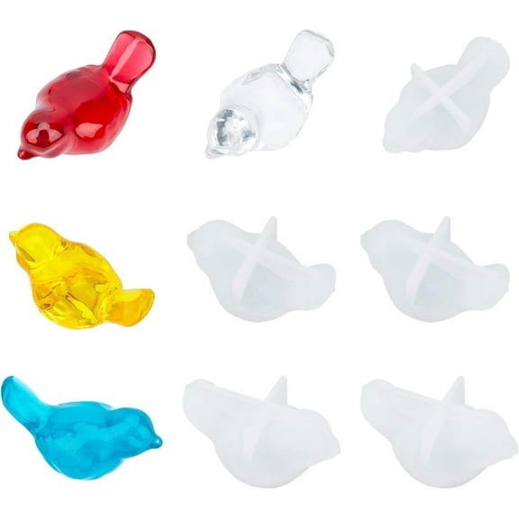 10 pc 3D Bird Silicone Molds Resin Casting Molds For UV Resin Epoxy Resin Jewelry Making White 47x26x25mm